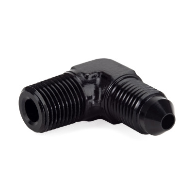 AN3 Male to 1/8" NPT Male 90° Fixed Elbow Adapter HEL Aluminium